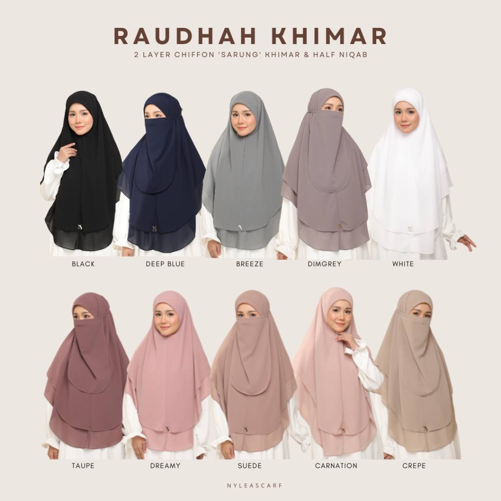 SG Seller NYLEASCARF Khimar Raudhah UMRAH EDITION INSTOCK Shopee