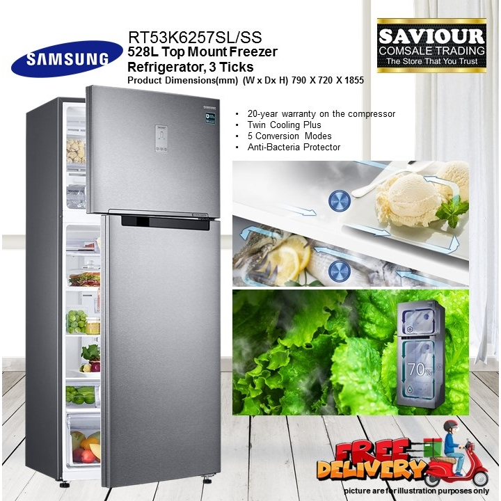 Samsung Rt K Sl Ss L Top Mount Freezer Refrigerator Ticks