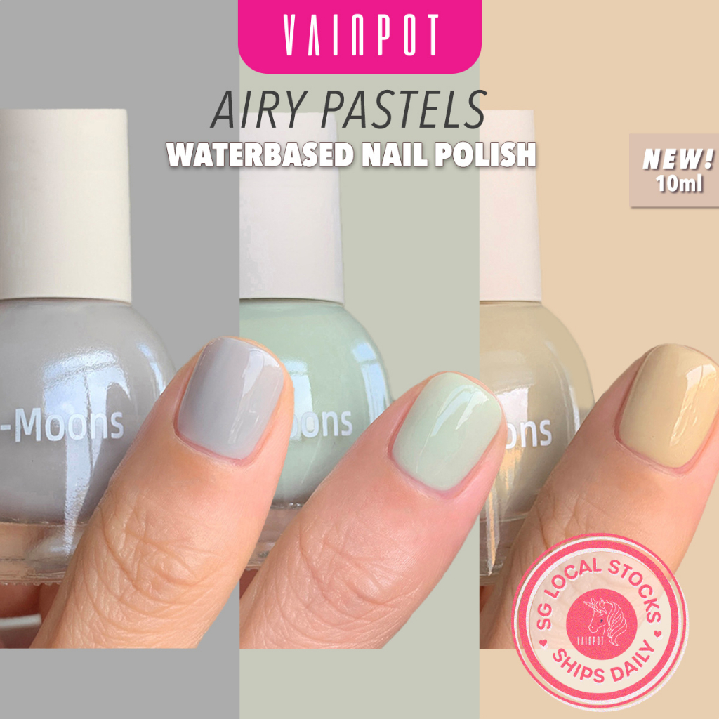 Vainpot Sg Two Moons Airy Pastels Water Based Peel Off Non Toxic Nail