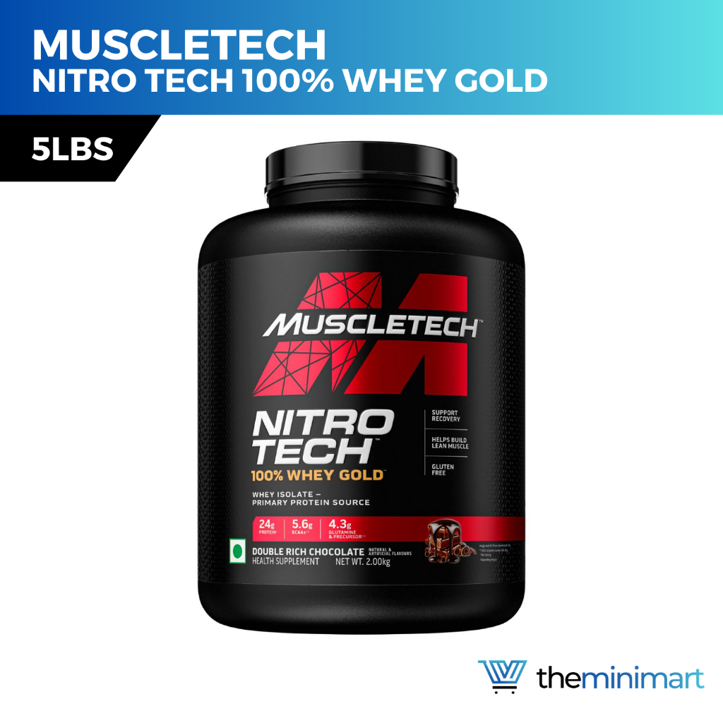 MuscleTech NitroTech 100 Whey Gold Isolate 5lbs Double Rich Choco