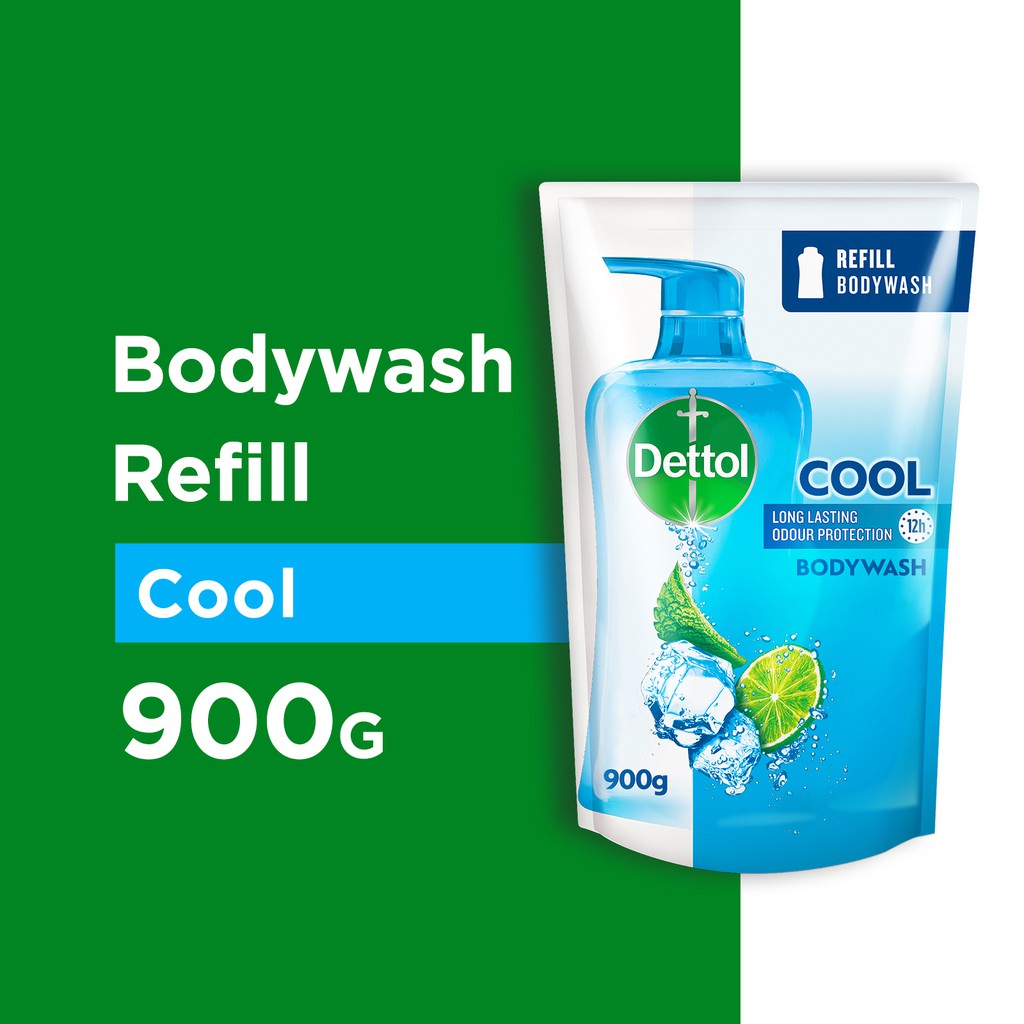 Dettol Anti Bacterial Body Wash Cool Refill 900G Fresh Refill 850G