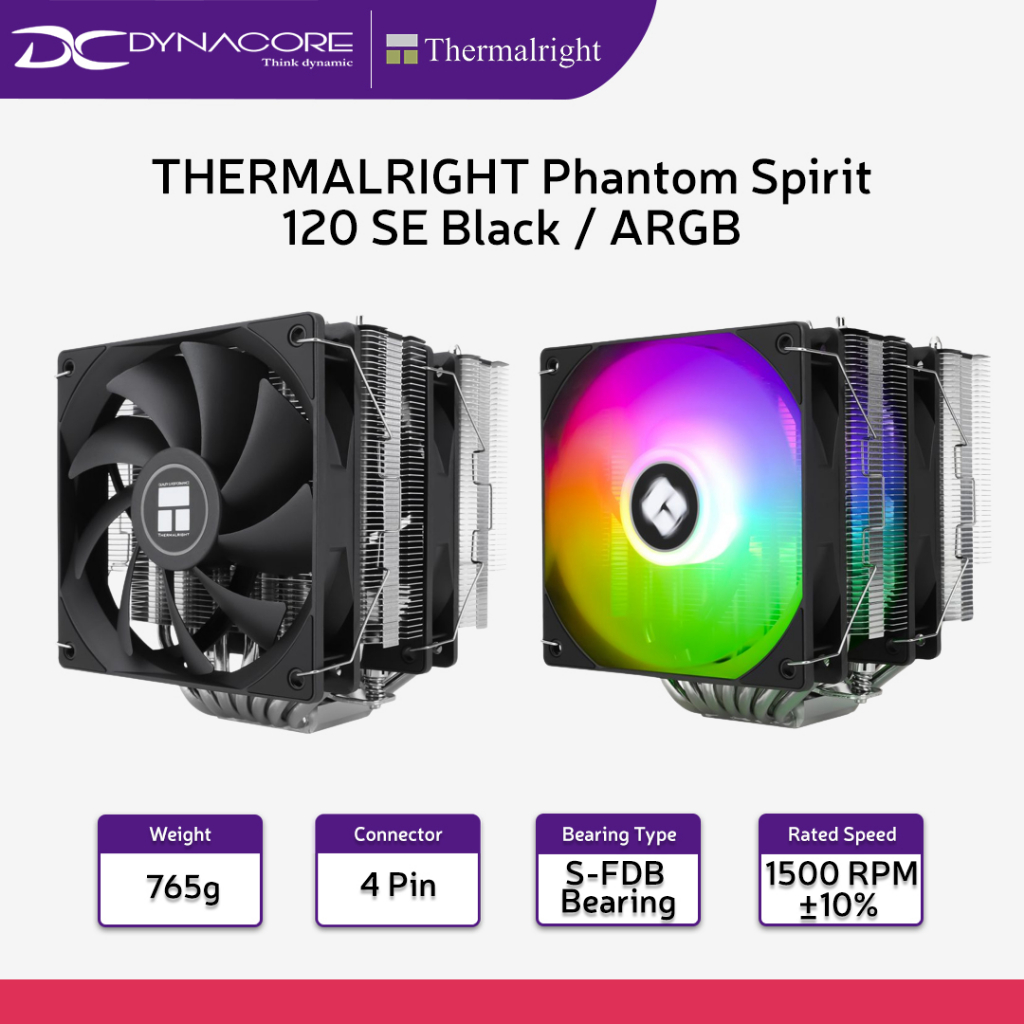 THERMALRIGHT Phantom Spirit 120 SE Black ARGB CPU Fan Cooler Dual