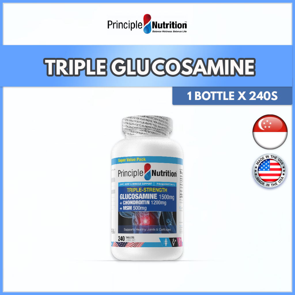 Principle Nutrition Triple Strength Glucosamine 1500mg Chondroitin