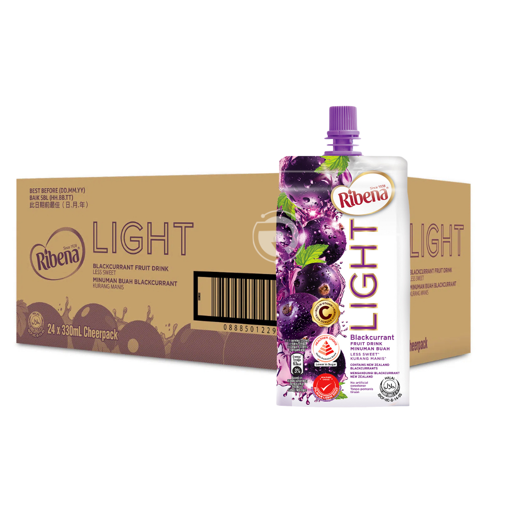 Ribena Cheerpack Light Blackcurrant Drink Less Sugar Ml X