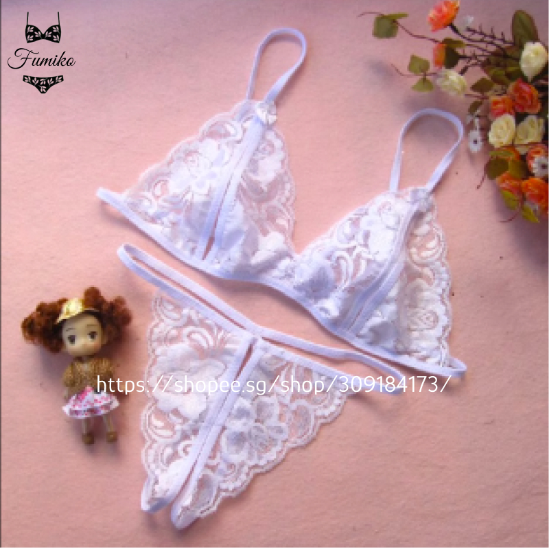 Sg Stock Fumiko Sexy Lingerie Lace Bra Set Sleepwear Women Erotic