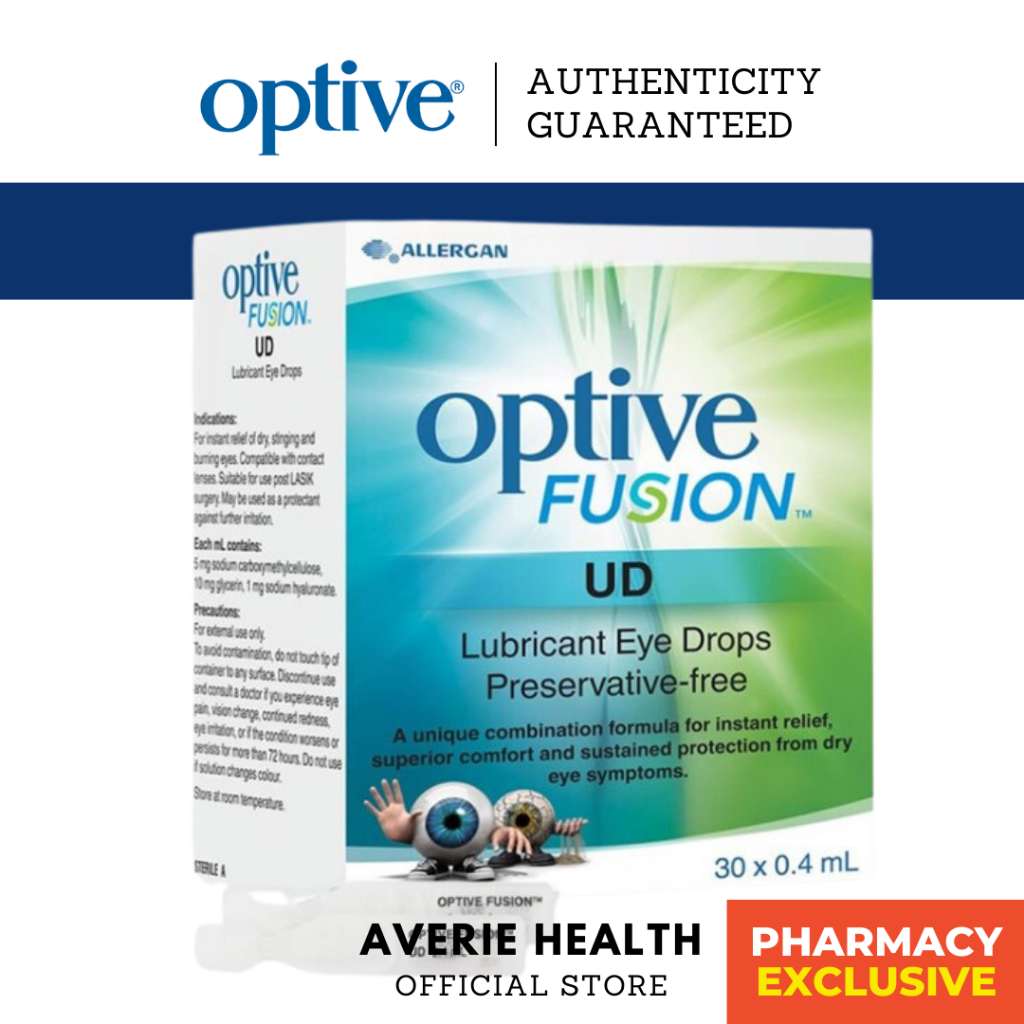 Optive Fusion Lubricant Eye Drops 0 4ml X 30s Dry Eye Relief