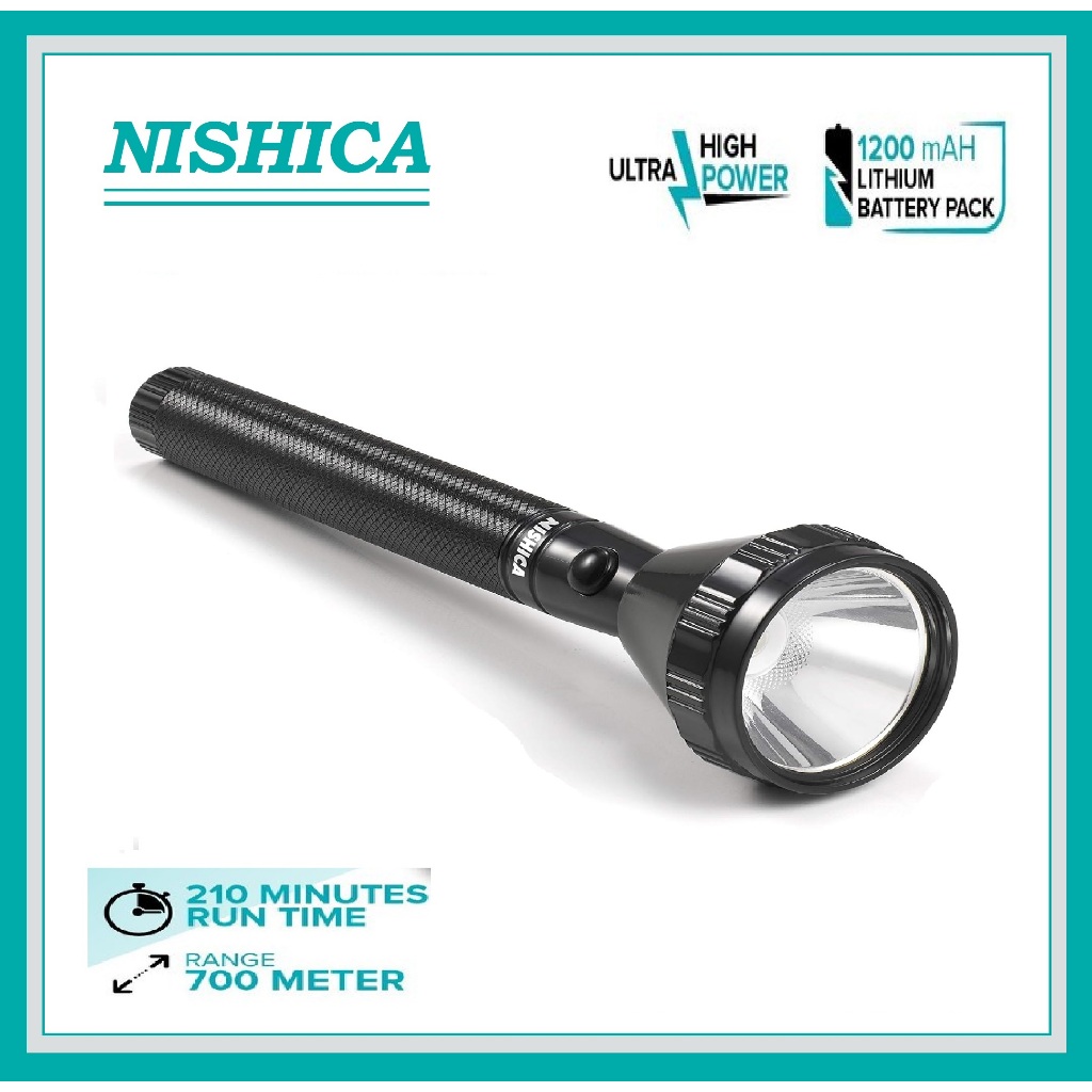 NISHICA NS 8990 LED RECHARGEABLE HIGH POWER TORCH LIGHT FLASH LIGHT