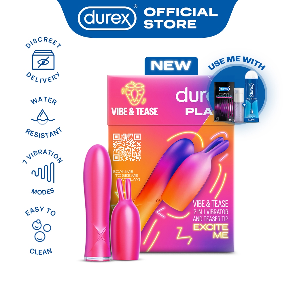 Durex Play 2 In 1 Vibrator Teaser Tip Toy Sex Toy For Women