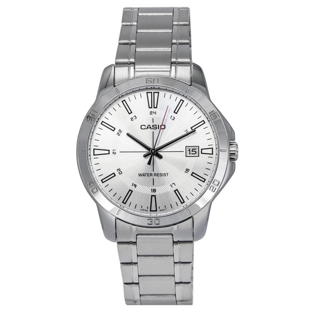 Casio Standard Analog Stainless Steel Silver Dial Quartz MTP V004D 7C