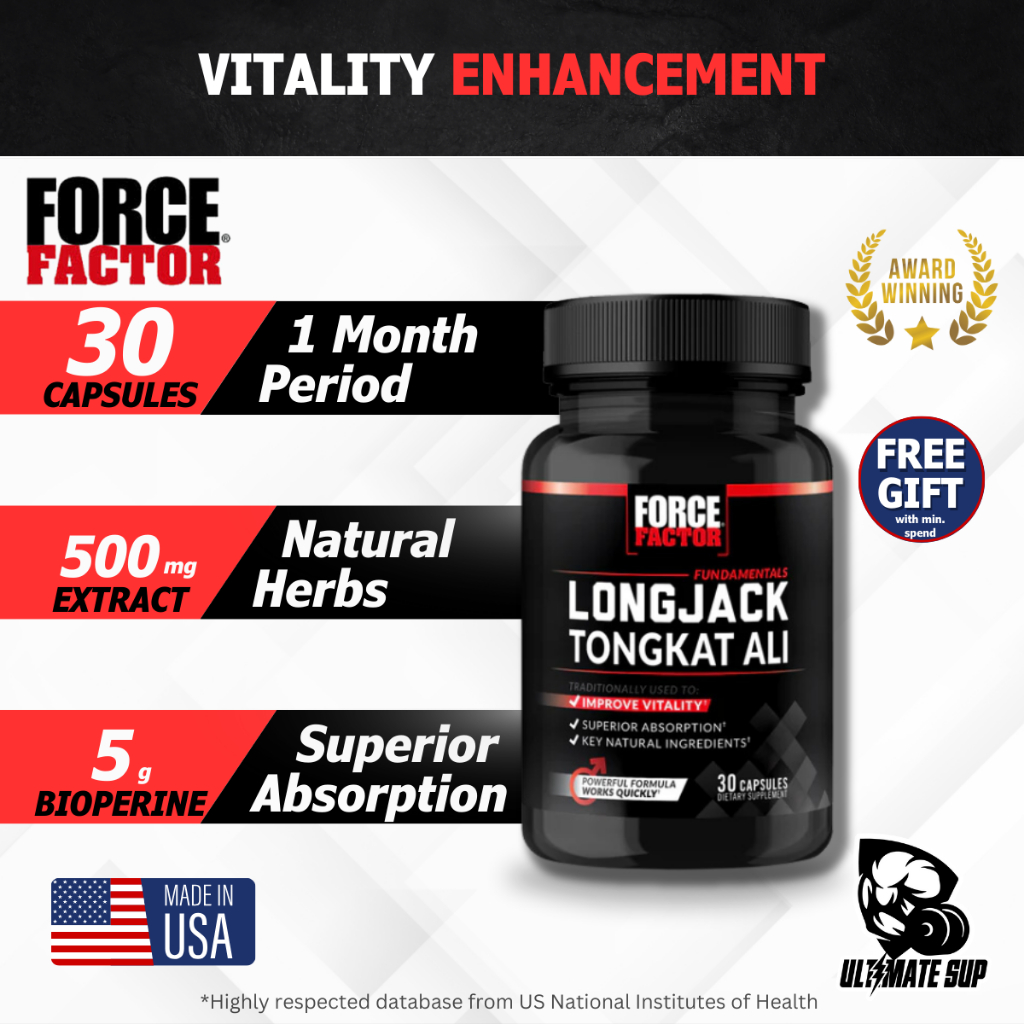 Force Factor Longjack Tongkat Ali Support Male Vitality And Improve