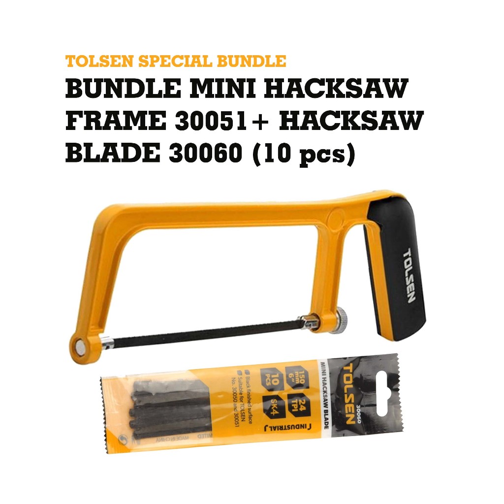 Tolsen Bundle Mini Hacksaw Frame And Hacksaw Blade Mm