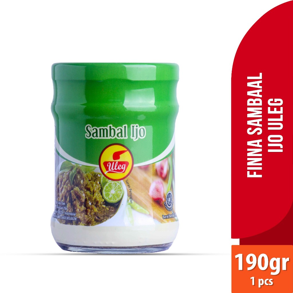 Uleg Sambal Jar 1 Bottle 190g Sambal Terasi Ijo Bawang Pedas