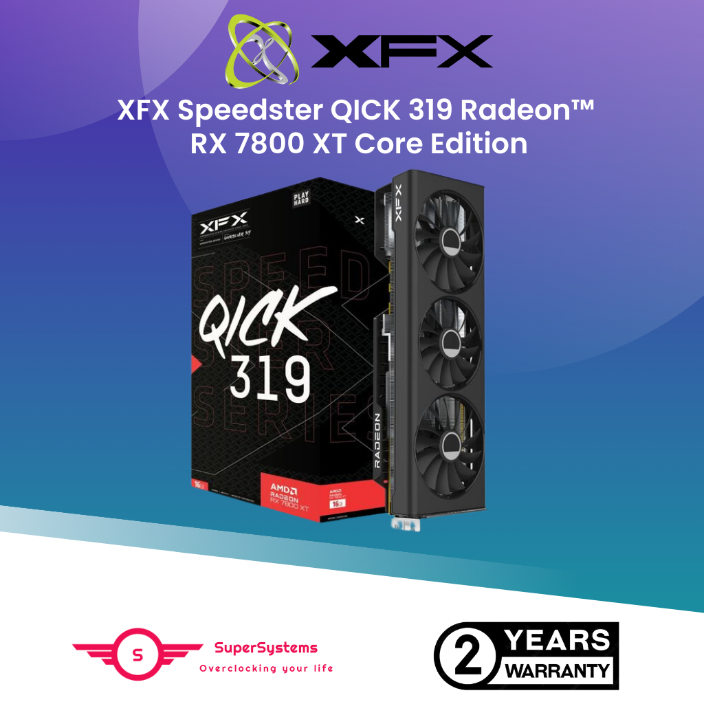 XFX Speedster QICK 319 Radeon RX 7800 XT Core Edition Ultra Gaming