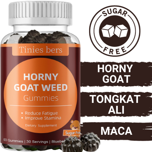 Horny Goat Weed Sugar Free Gummies Supplement 800mg W Tongkat Ali