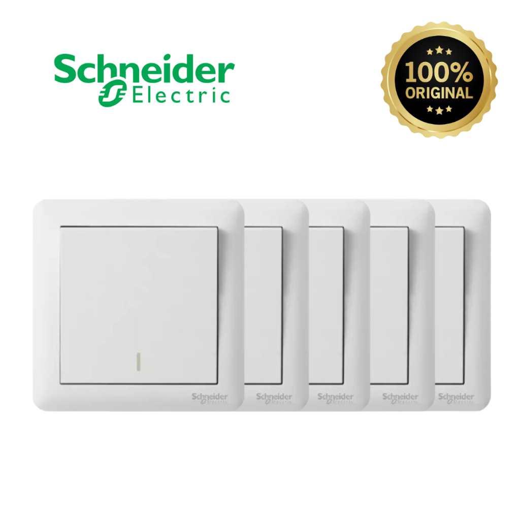 5 PIECES BUNDLE Schneider Electric Affle Plus 10AX 250V 1 Gang 1