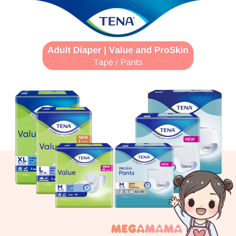 GREAT DEAL TENA Unisex Adult Diaper Value ProSkin Tape Pants