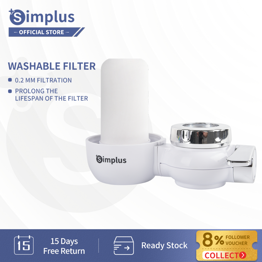 Simplus Tap Water Filter Purifier Universal Faucet Activated Carbon