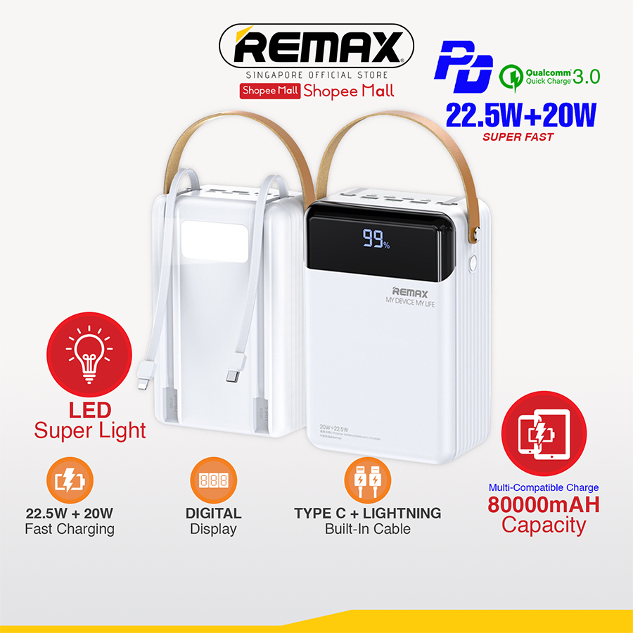 Remax Energy Rpp Mah Super Large Capacity Qc W Pd W