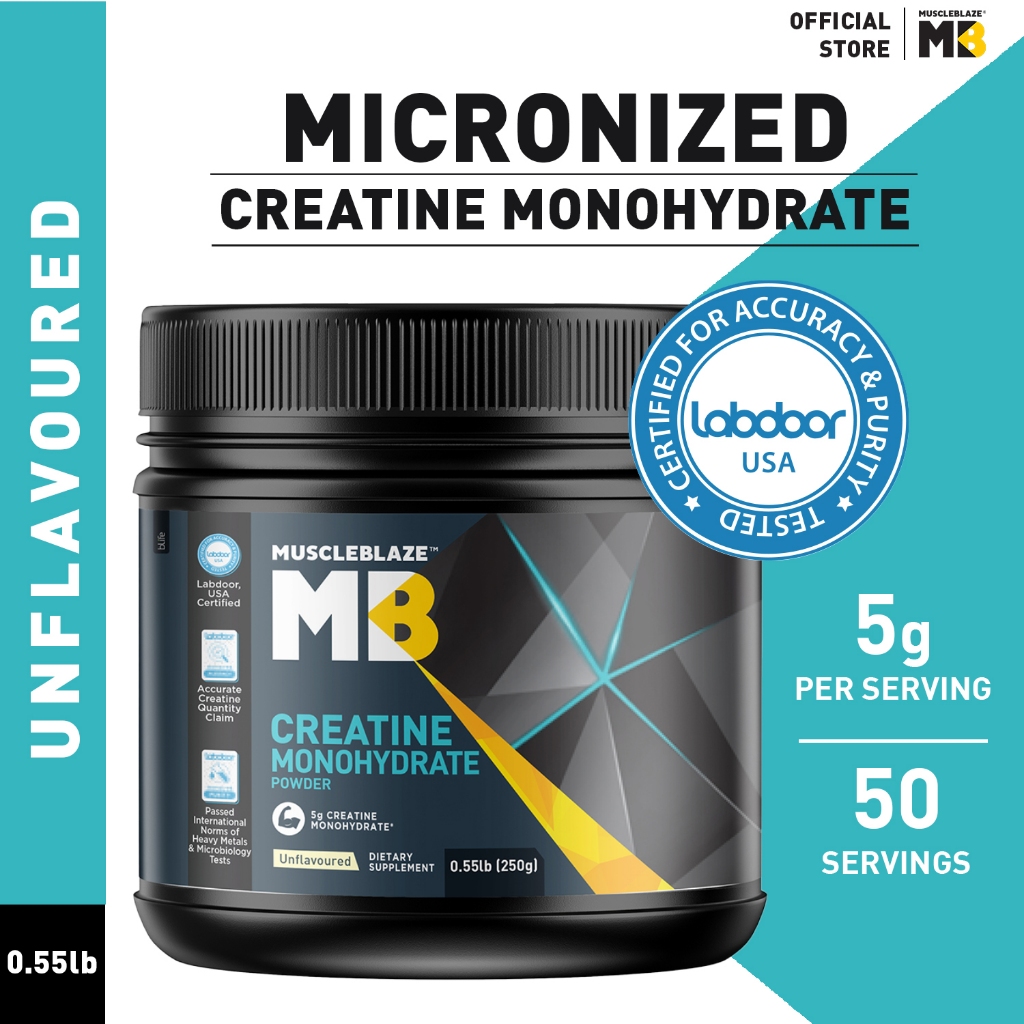 MuscleBlaze Creatine Monohydrate Unflavoured 0 55lbs 250g