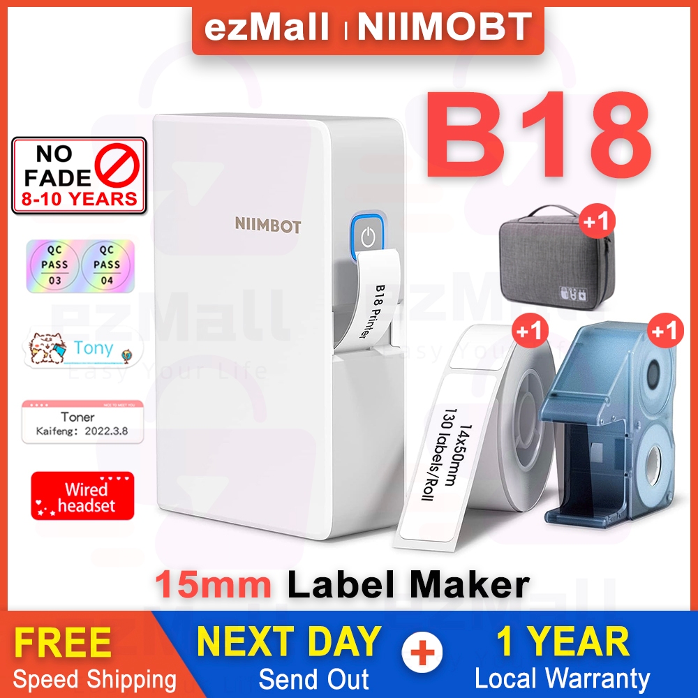 NIIMBOT B18 Thermal Transfer Label Printer Portable Wireless Bluetooth