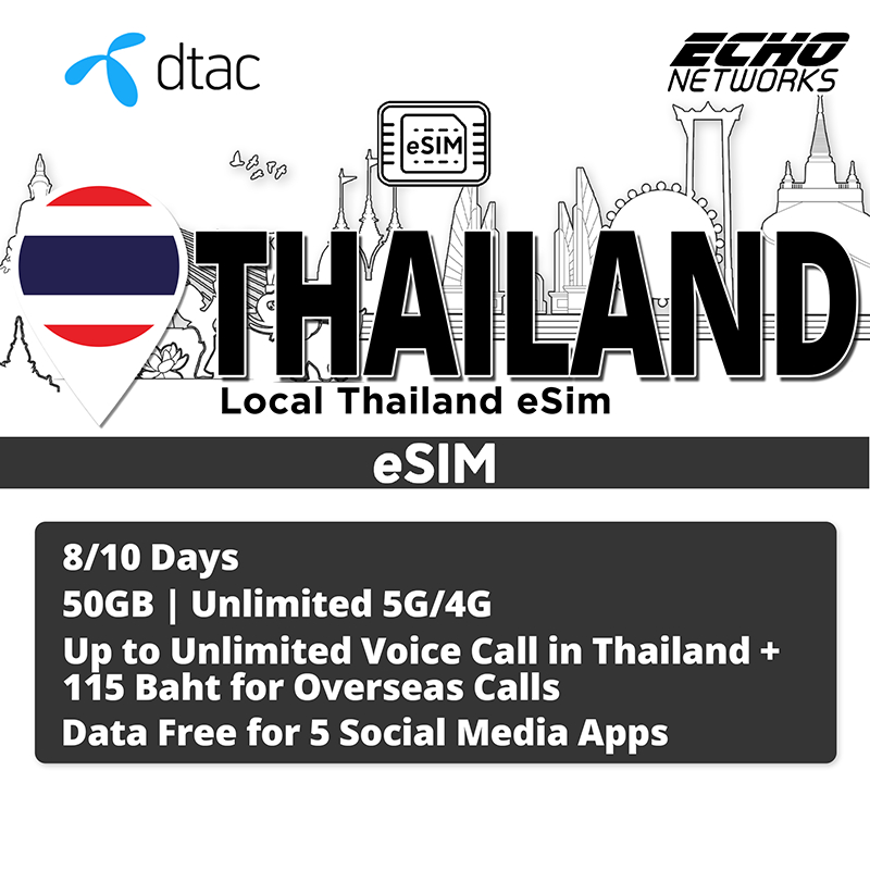 Esim Thailand Dtac Days Gb Unlimited G G Data Local