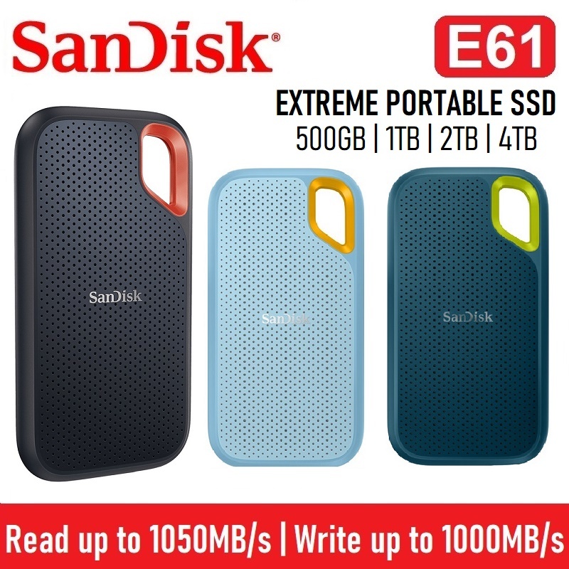 SanDisk E61 Extreme Portable SSD USB 3 2 Gen 2 Solid State Drive