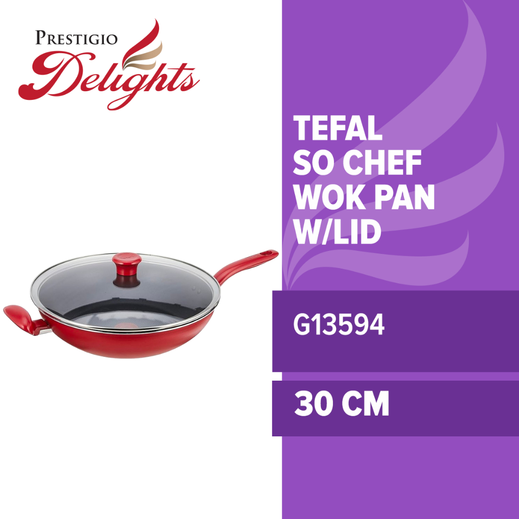 Tefal So Chef Wok Pan Cm W Lid G Shopee Singapore