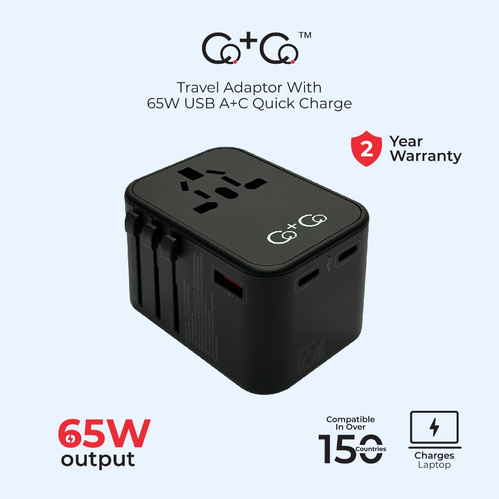 Co Co Jy Travel Adaptor With Dual Pd W Usb C And One Fast