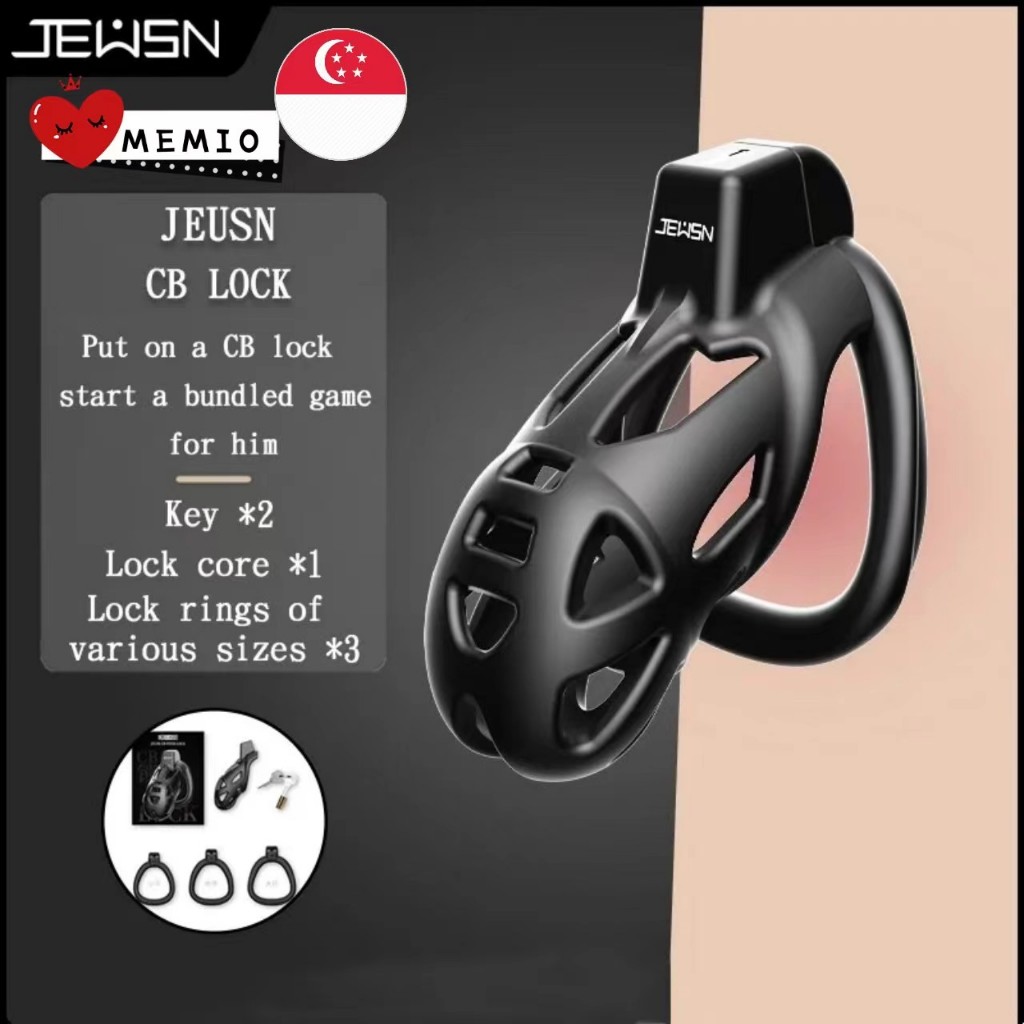 SG Seller Jeusn Male Chastity Cage CB Lock Sex Toys For Men Discreet