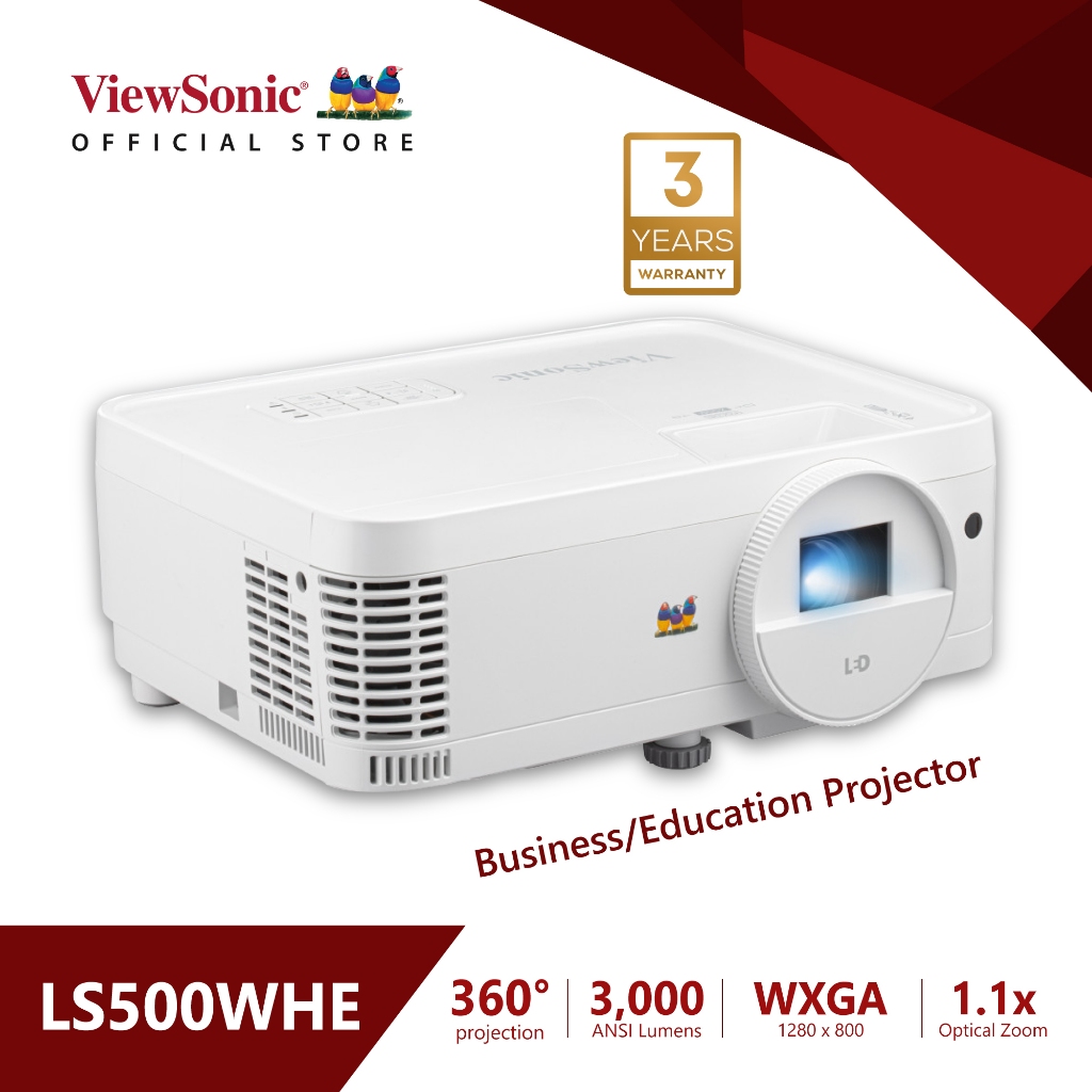 LS500WHE ViewSonic 3 000 ANSI Lumens WXGA High Brightness Lamp Free