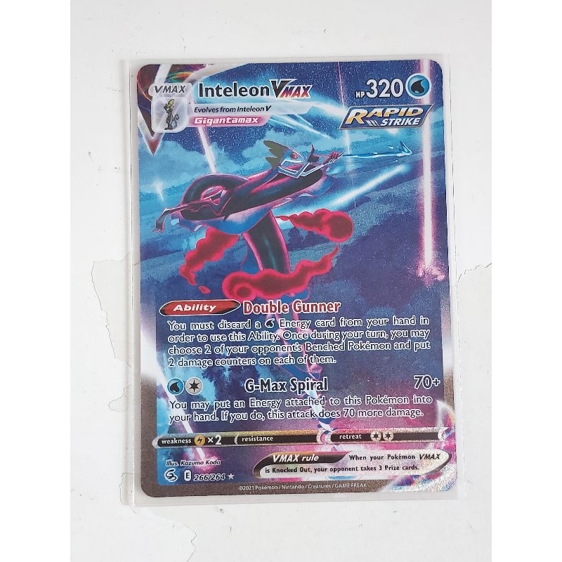 Pokemon Inteleon Vmax Alternate Art Fusion Strike Card Shopee Singapore