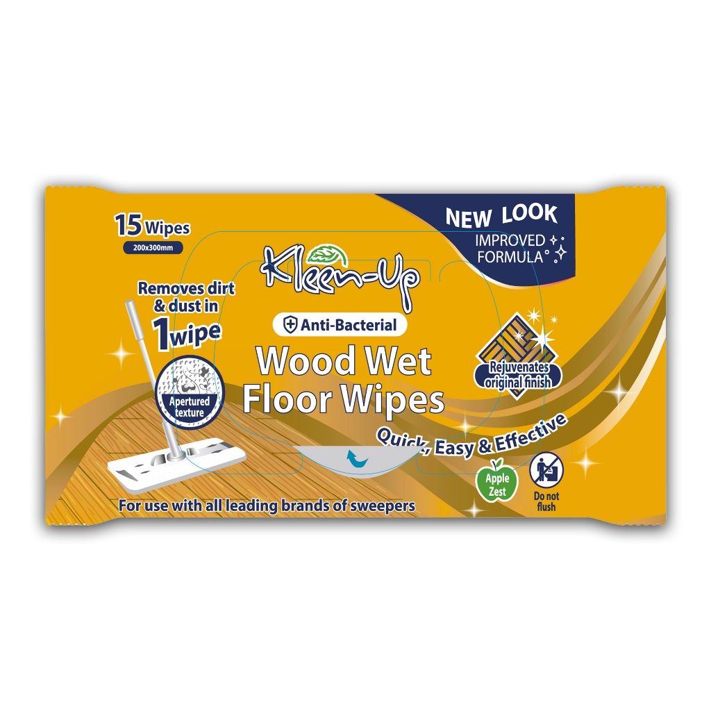 Kleen Up Wood Wet Floor Wipes 15pc Shopee Singapore