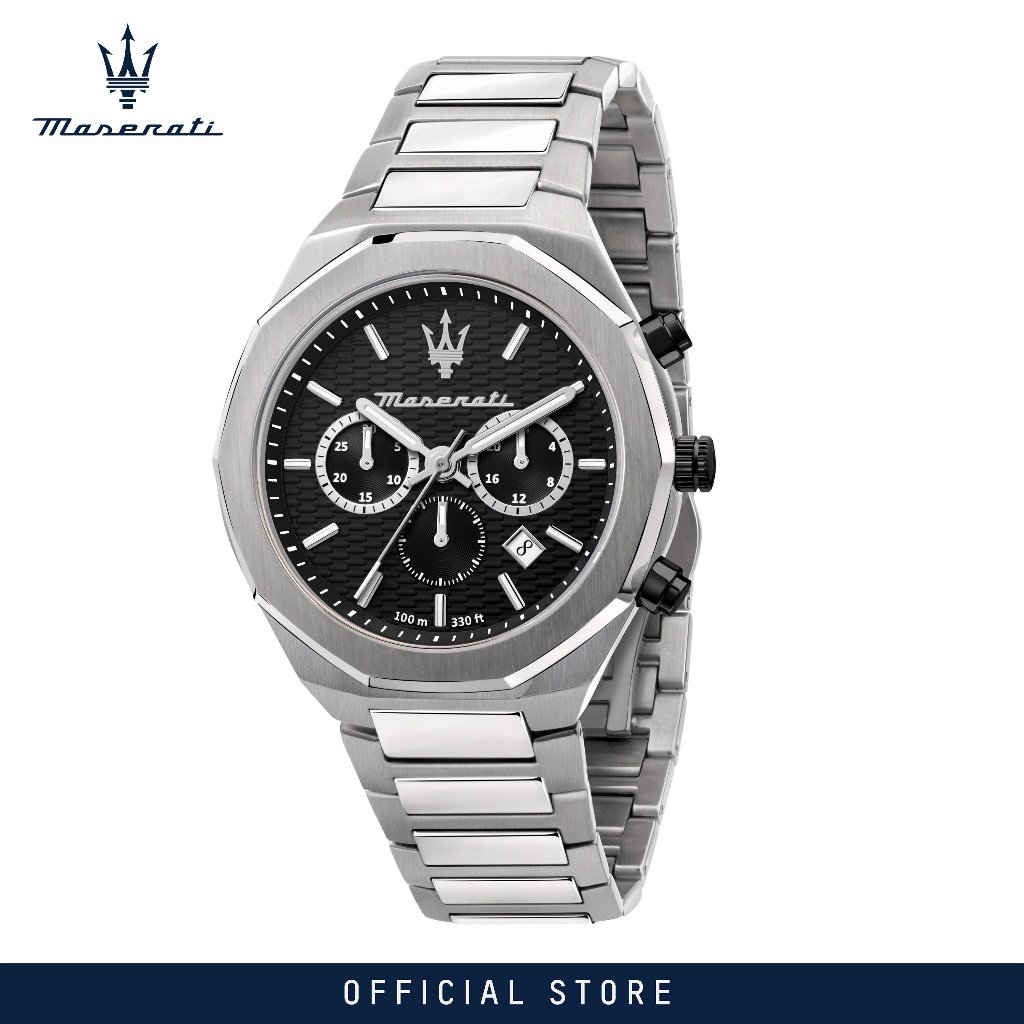 Years Warranty Maserati Stile Mm Black Dial Men S Stainless Steel