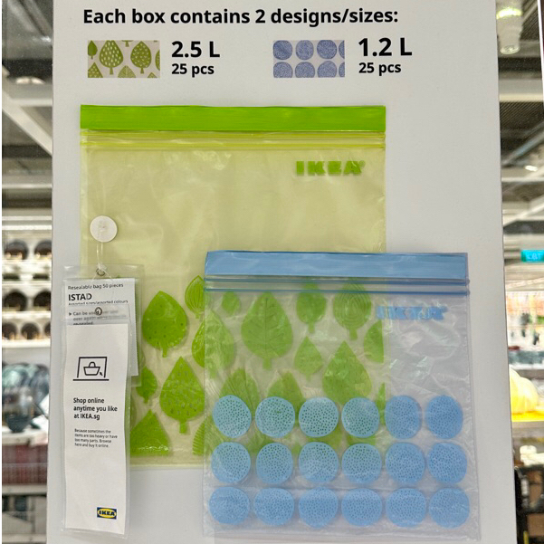 IKEA ISTAD Ziplock Bag Resealable Bag Food Storage Bag Shopee Singapore