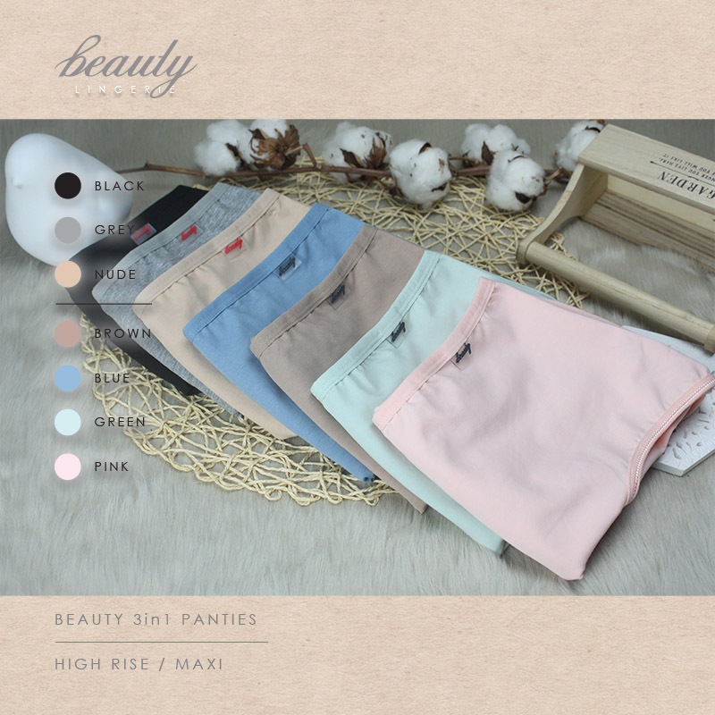 Beauty Lingerie Y31003 3in1 Panties 95 Cotton 5 Elastane Underwear