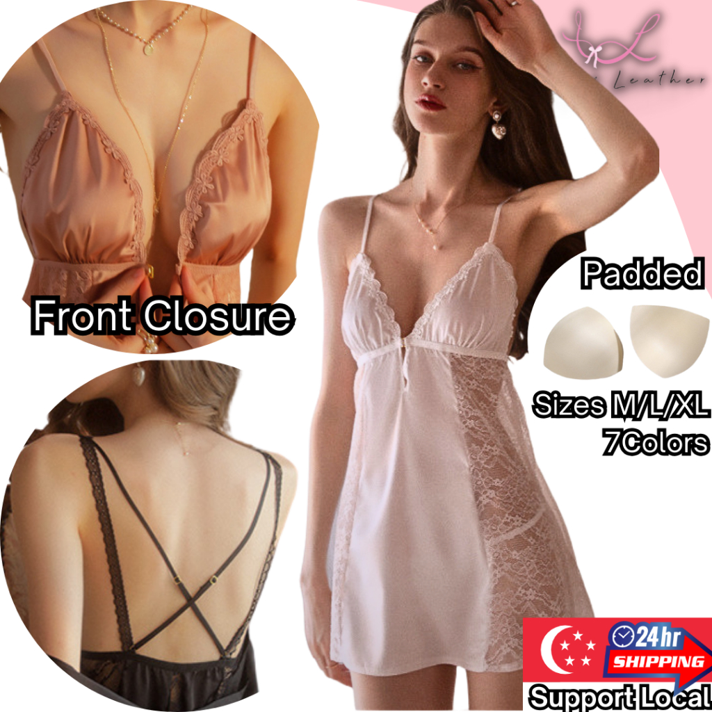 L L Lingerie Sexy Dress Erotic Padded Nighty Front Closure Kinky