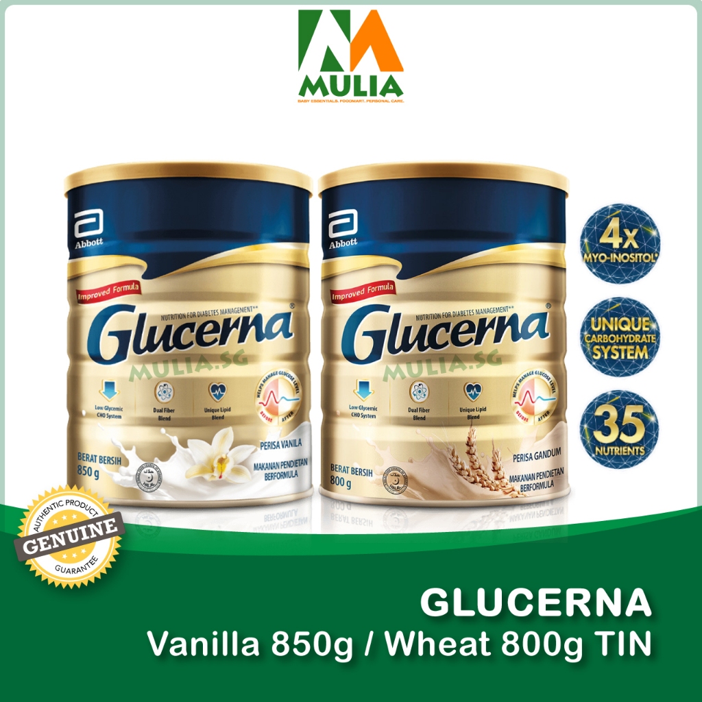 GLUCERNA Vanilla 850g Wheat 800g Tin Shopee Singapore