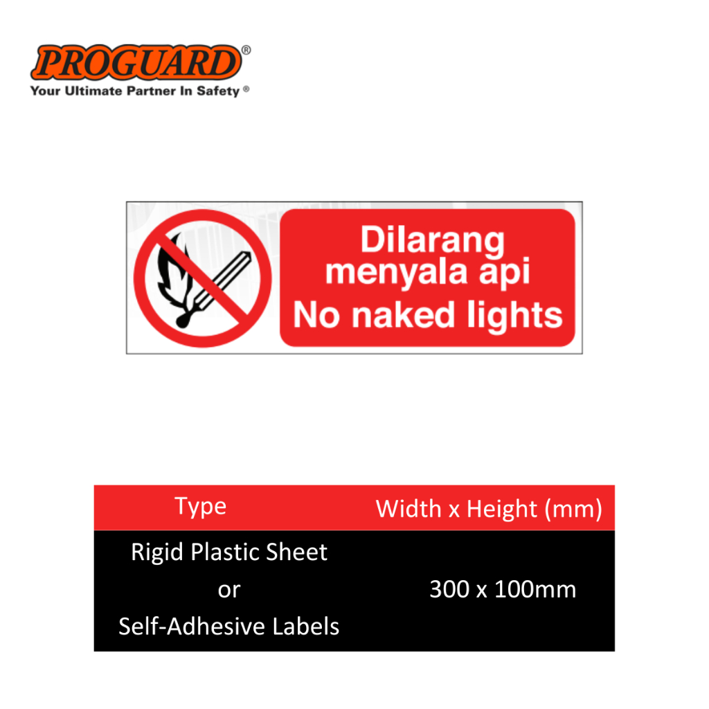 No Naked Lights X Prohibition Safety Sign Indoor Outdoor