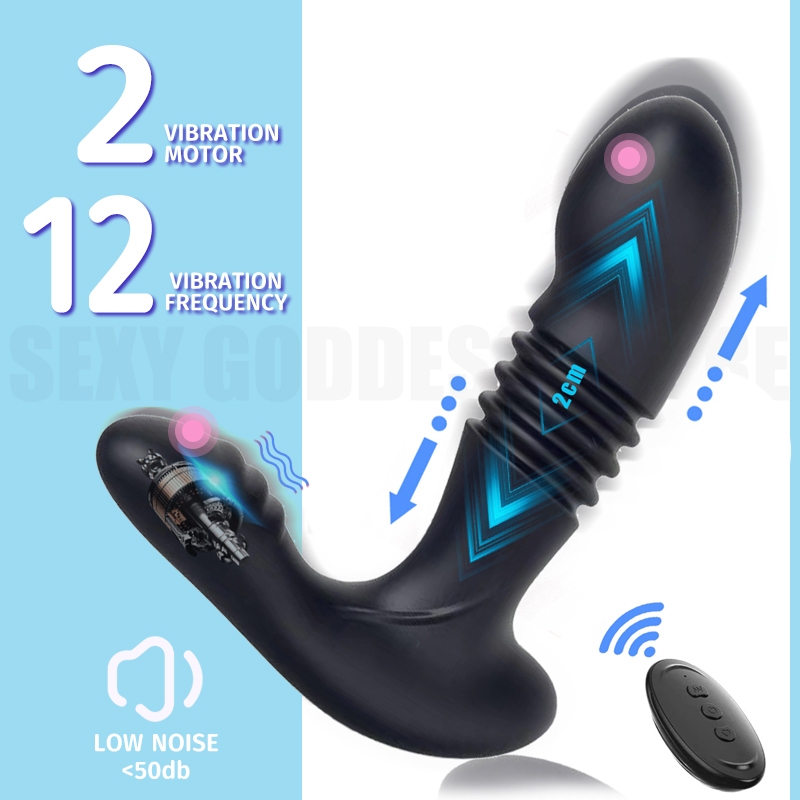 Male Prostate Massager Butt Plug Wireless Remote Control Thrusting Anal