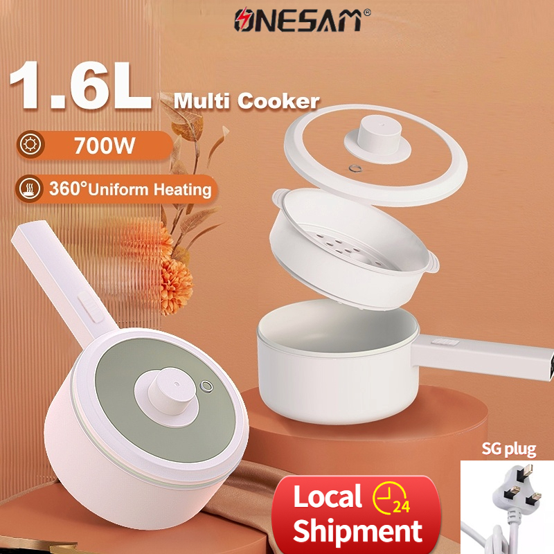 Multi Cooker Electric Rice Cooker 1 6L Hot Pot Mini Non Stick Ceramic Frying Pan Kitchen 700W