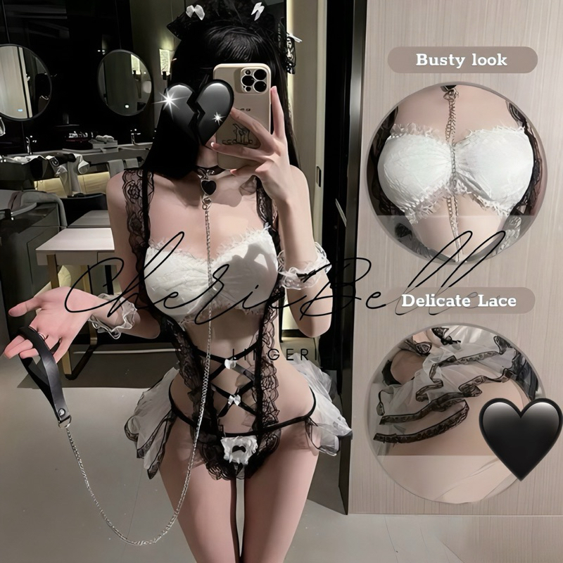 Local Sg Sexy Lingerie Set Lace Up Busty Costume Luxury Sexy