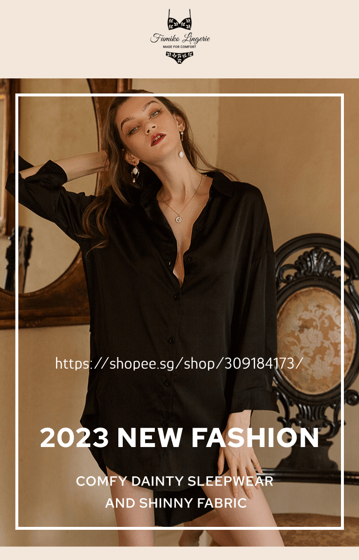 Sg Stock Fumiko Boyfriend Shirt Satin Smooth Plus Size Lingerie Sexy