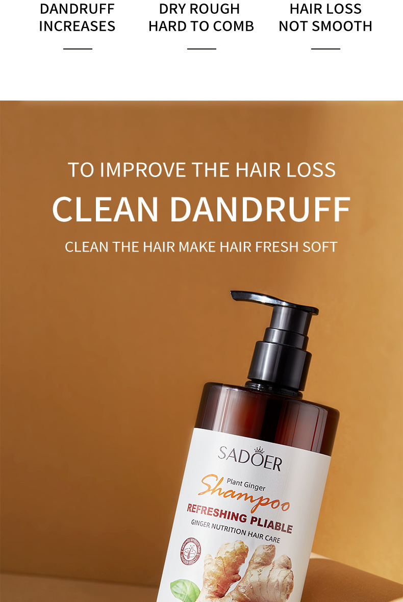 SADOER Ginger Anti Hair Loss Anti Dandruff Refreshing And Soft Shampoo