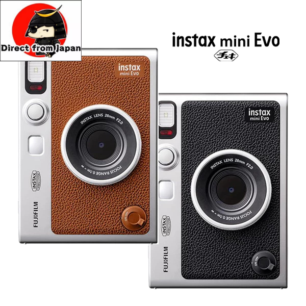 Fujifilm Instax Mini Evo Hybrid Instant Camera BLACK BROWN USB Type C