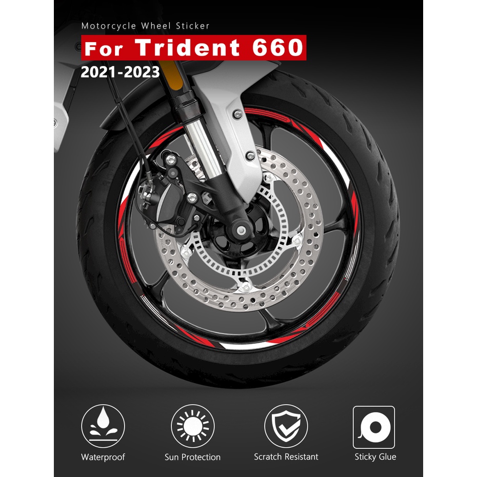 Motorcycle Wheel Sticker Waterproof Rim Stripe 17 Inches Hub Decal For