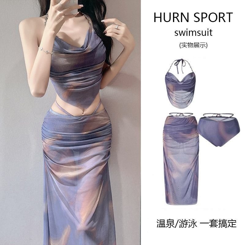 Bikini Three Piece Swimsuit Female Split Cover Belly Slimmer Look