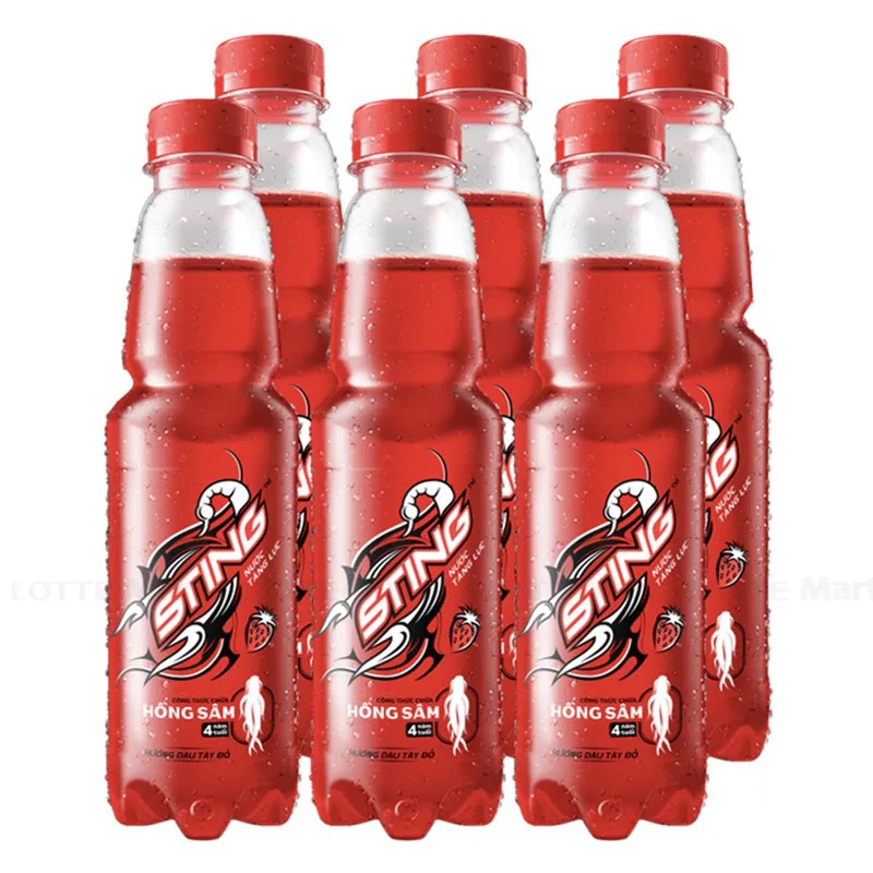 Lot Of 6 Bottles Of Sting Energy Drink Strawberry Flavor 330ml Shopee