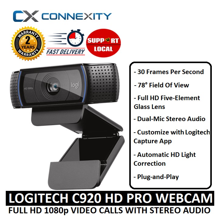 Logitech C920 HD PRO Full HD 1080p with stereo audio Webcam - 960-001055