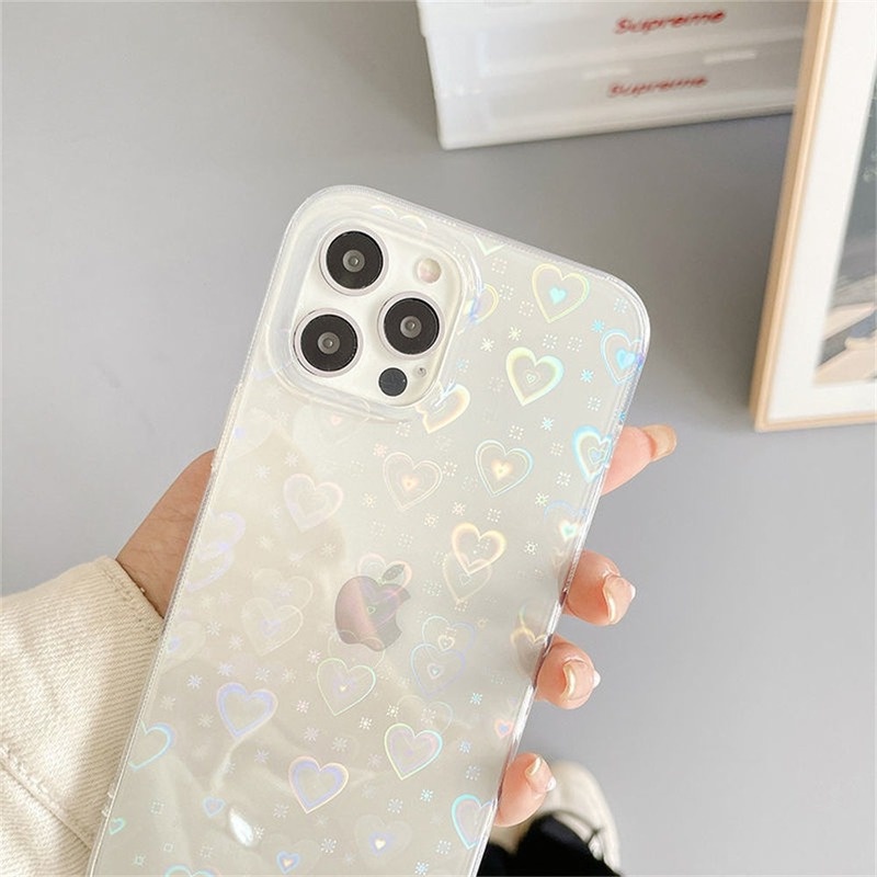 OPPO A3S A5S A12 12E A31 A53 A5 A9 2020 F9 F11 A92 A95 A94 A96 Reno 5 6 7 Realme 8 Pro 5G Phone Case Love Heart Clear Shockproof Back Cover