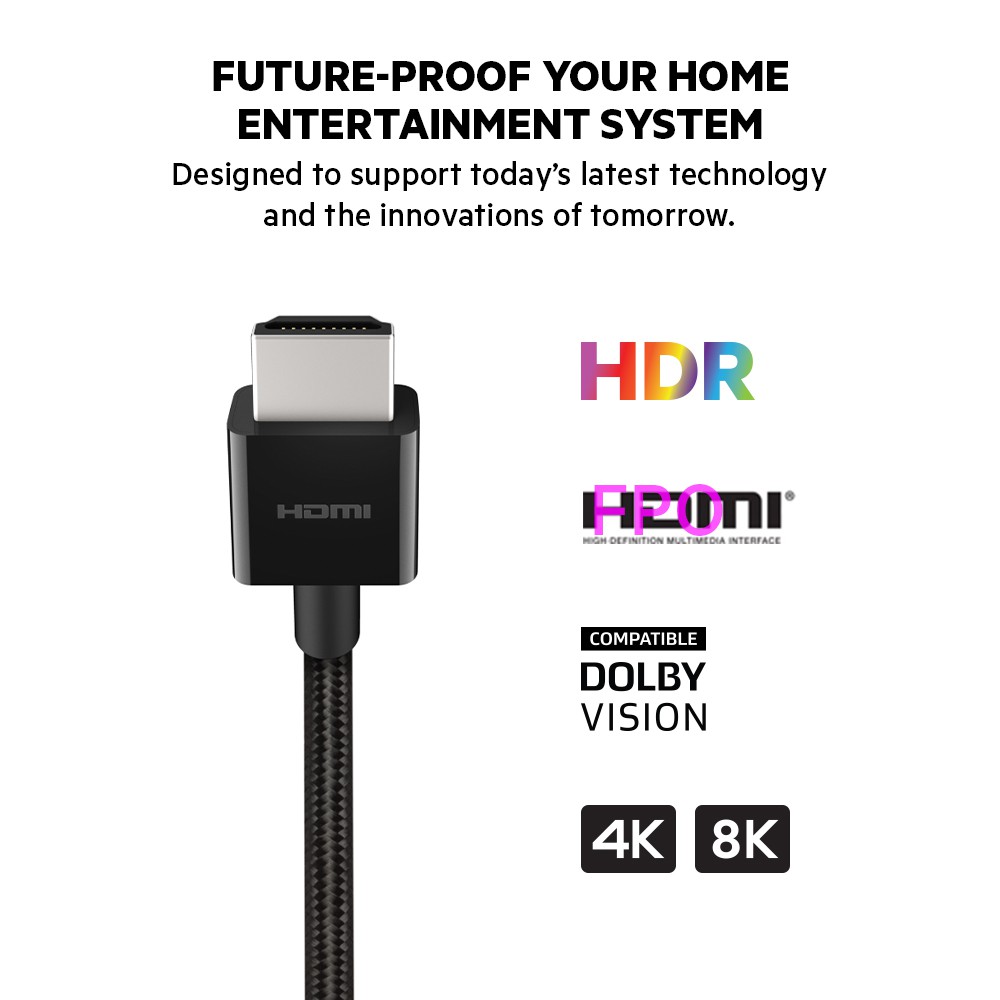Belkin AV10176bt 8K High Speed HDMI 2.1 Braided Cable (apple tv 4k